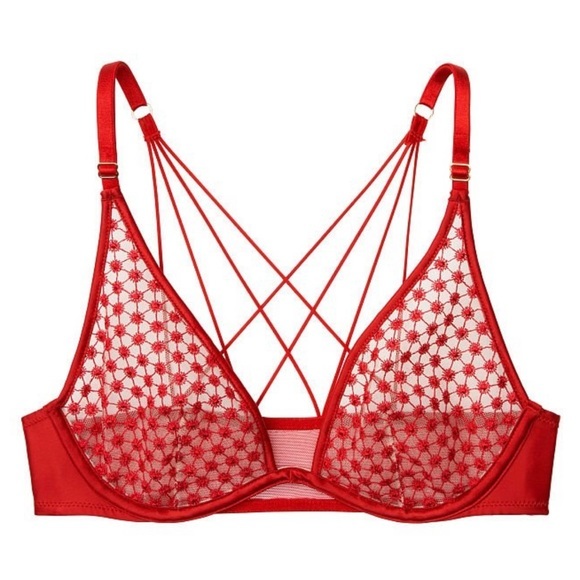 Victoria's Secret Other - NWT Victoria’s Secret Very Sexy Red Starburst Plunge Bra - 32DDD